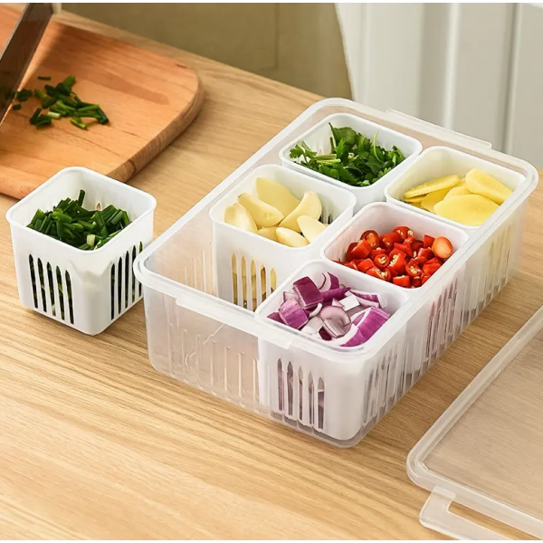 6 Grid Refrigerator Storage Box