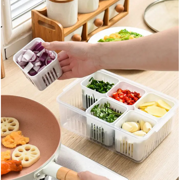 6 Grid Refrigerator Storage Box