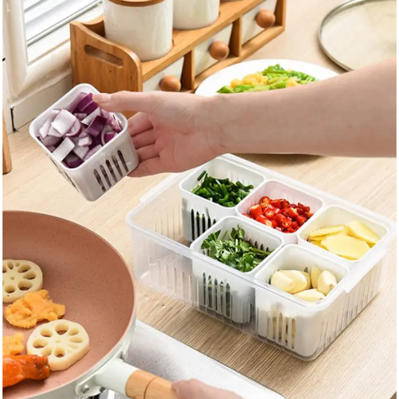 6 Grid Refrigerator Storage Box