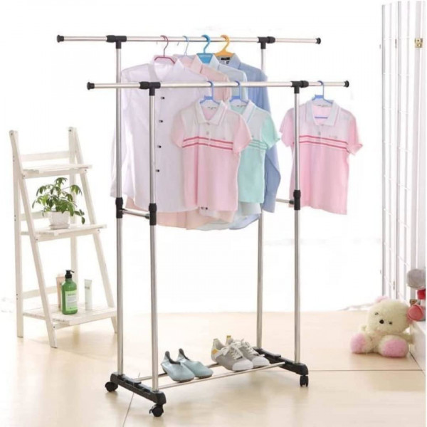Double Pole Clothing Rack 