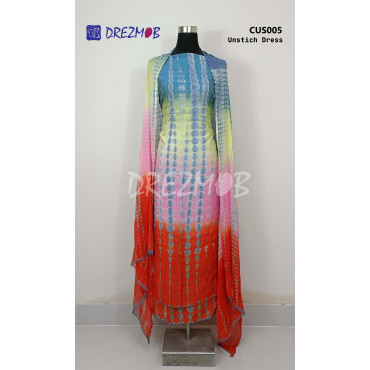 Unstitched Silk 2 Pcs CUS005 (Tie-Dye)