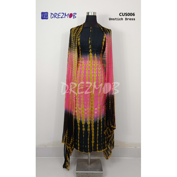 Unstitched Silk 2 Pcs CUS006 (Tie-Dye)