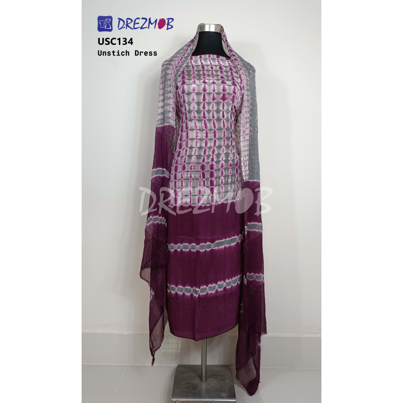Unstitched Silk 2 Pcs USC134 (Tie-Dye) 