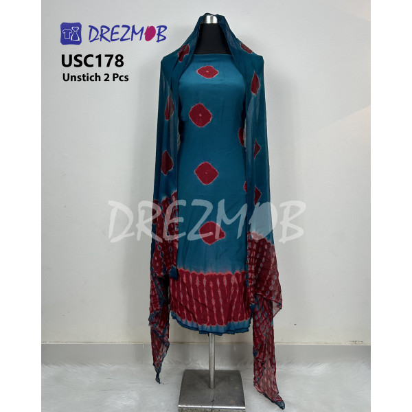 Unstitched Silk 2 Pcs USC178 (Tie-Dye) 