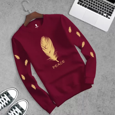 Men Printed Round Ne...