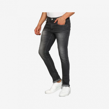 Men Slim Mid Rise Grey Jeans
