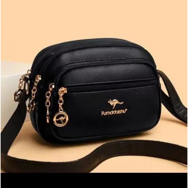 Kangaroo stylish 5 gippper Bag (Black)
