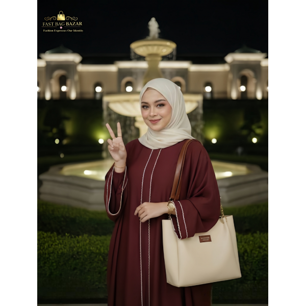 Signature Classic shoulder women's tote bags ( Cream) 