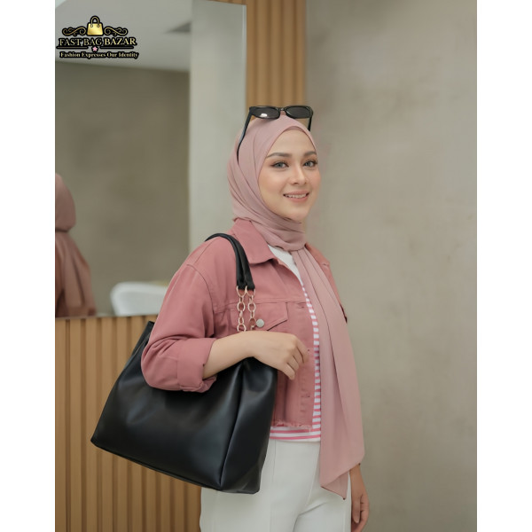 Signature Classic shoulder women's tote bags ( Black) 