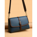 Genuine Soft Leather Handbag (Navy blue  )