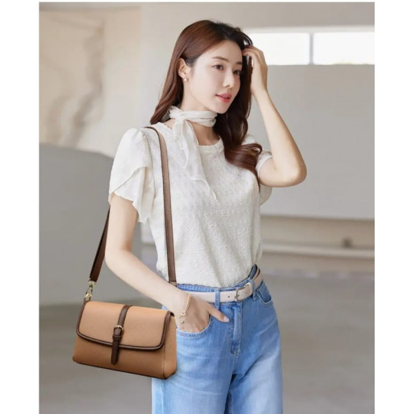 Genuine Soft Leather Handbag ( Badami)