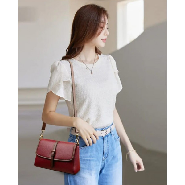 Genuine Soft Leather Handbag-( Meroon)