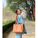 Signature Classic shoulder womens tote bags ( Brown) 