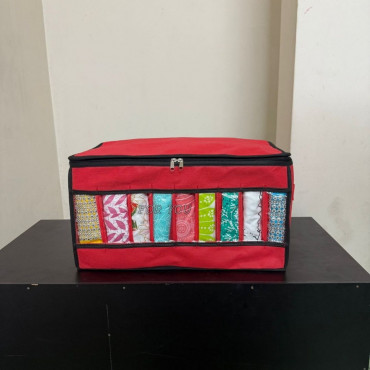1 pics Transparent Full cover Cloth Organizer box(Red/লাল কালার)