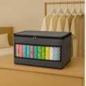 3 pics Transparent Full cover Cloth Organizer box(Ash/ছাই কালার)
