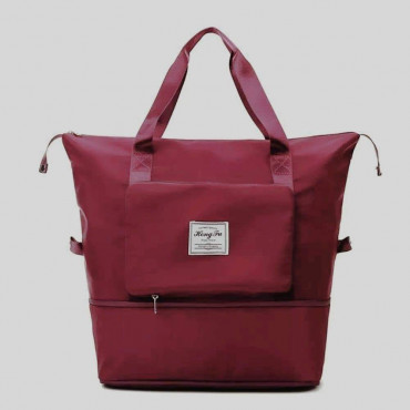 Super Large Capacity Folding Bag Travel Bags(Maroon)
