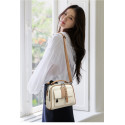 Luxury Design Soft PU Leather Lady Retro Handbag (Off White)