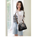 Luxury Design Soft PU Leather Lady Retro Handbag (black)