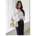 Luxury Design Soft PU Leather Lady Retro Handbag (Off White)