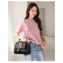 Luxury Design Soft PU Leather Lady Retro Handbag (black)