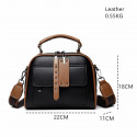 Luxury Design Soft PU Leather Lady Retro Handbag (black)