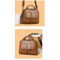 Luxury Design Soft PU Leather Lady Retro Handbag (ব্রাউন/Brown)