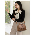 Luxury Design Soft PU Leather Lady Retro Handbag (ব্রাউন/Brown)