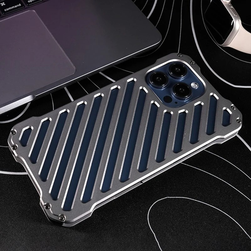 Hollow - Shockproof Aluminium Metal Case for iPhone 12-16 Pro Max Model Only Available
