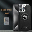 JINDUKA PU Leather Metal MagSafe With Kickstand Case For iPhone