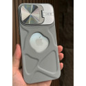 Fashion Logo Hole Magnetic Case for iPhone With Lens Protection Flip Stand Magsafe Silicone Soft Cover