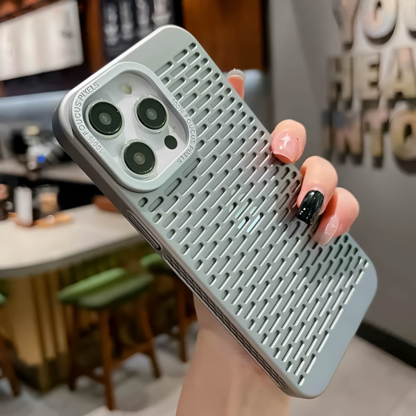 Luxury Hollow Poly Carbonate Cooling Phone Case for iPhone