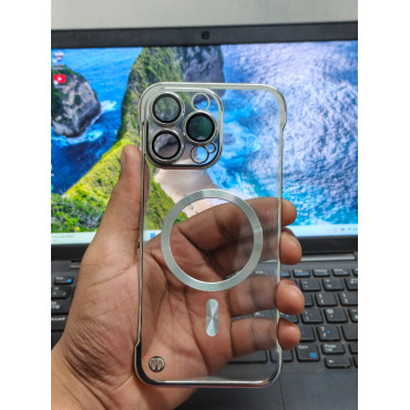 Luxury Plating Clear Borderless For Magsafe Phone Case For iPhone