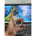 Luxury Plating Clear Borderless For Magsafe Phone Case For iPhone
