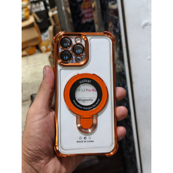 Premium Quality Orange Color Colnel Magsafe Stand Case for iPhone