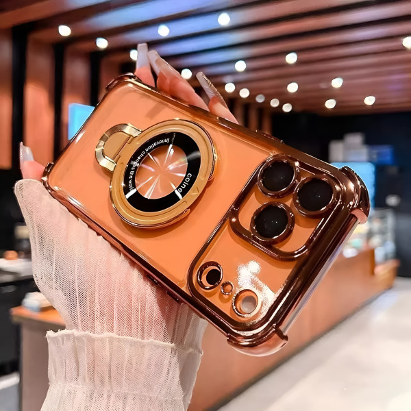 Premium Quality Orange Color Colnel Magsafe Stand Case for iPhone