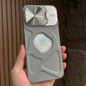 Fashion Logo Hole Magnetic Case for iPhone With Lens Protection Flip Stand Magsafe Silicone Soft Cover