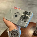 Fashion Logo Hole Magnetic Case for iPhone With Lens Protection Flip Stand Magsafe Silicone Soft Cover