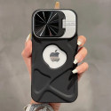 Fashion Logo Hole Magnetic Case for iPhone With Lens Protection Flip Stand Magsafe Silicone Soft Cover
