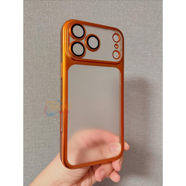 Luxury Matte Finished Ultra Thin Frosted Anti Yellow hard case with attached lens