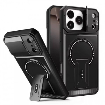 Folding Bracket Armor Camshell Magnetic iPhone Case