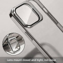 Luxury Plating Crystal Clear Anti Yellow Hard Case✨ With Stand Camera Lens Protector 