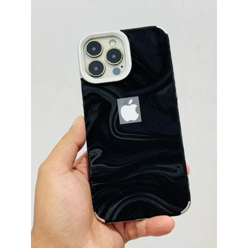 Luxury Electroplated Velvet Soft Phone Case - Black
