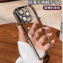 Luxury Plating Crystal Clear Anti Yellow Hard Case With Attached Camera Lens Protector 