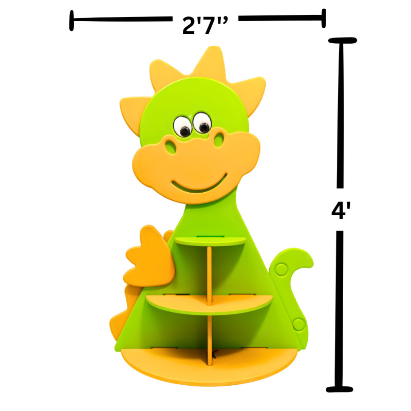 Dinosaur Kids Bookshelf & Toy Organizer Shelf (4ft x 2ft 7in)