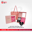 ১২ টি গোলাপ সাথে রিং, কানের দুল, ব্যাগ সহ আসল মক্তার মালা।  6 Item Lover Forever Pearl Necklace With Bag