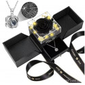 Large Preserved Rose Lighting System With Necklace Set