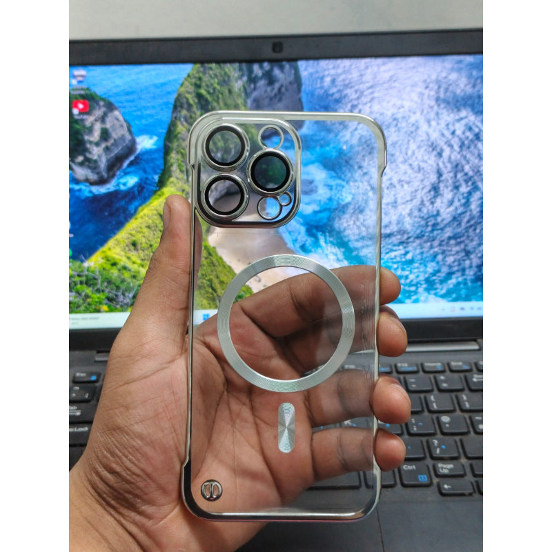 Luxury Plating Clear Borderless For Magsafe Phone Case For iPhone