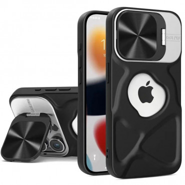 Fashion Logo Hole Magnetic Case for iPhone With Lens Protection Flip Stand Magsafe Silicone Soft Cover