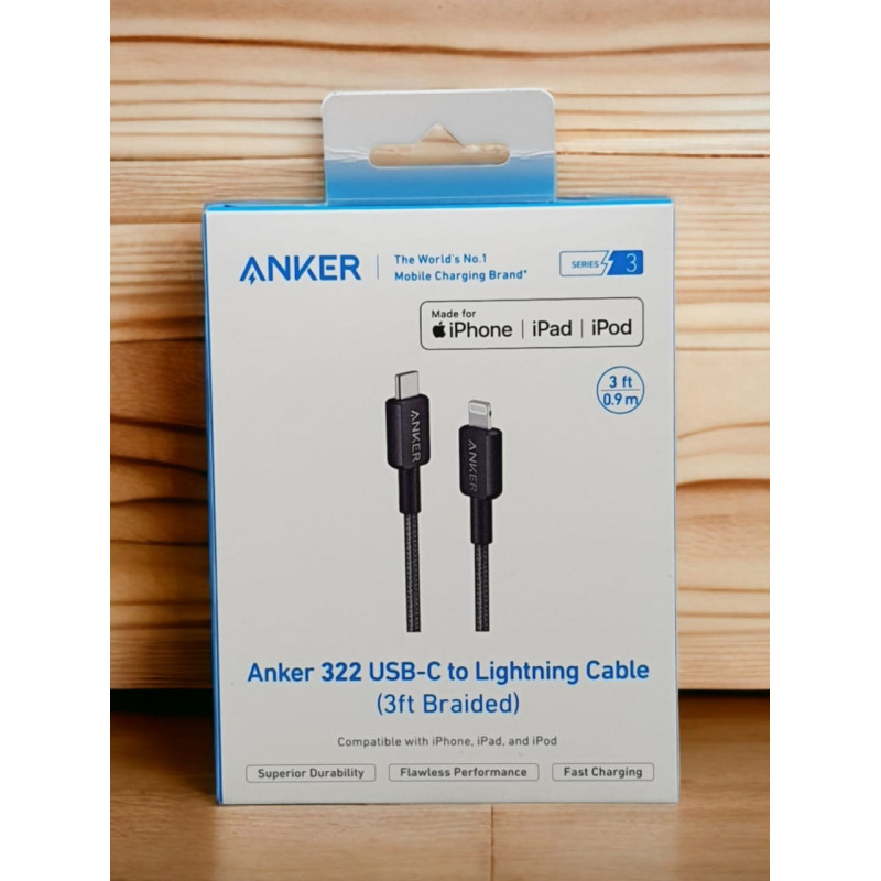 Anker 322 USB-C to Braided Lightning Cable 