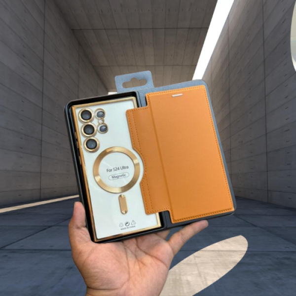 Gold Electroplated Premium Leather Luxury Flip Case